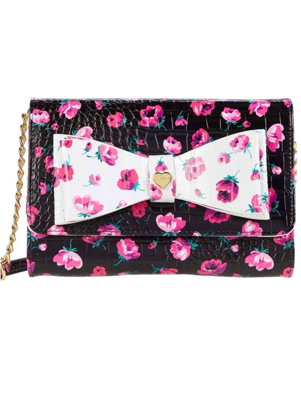 Betsey Johnson Floral Crossbody Wallet Handbag